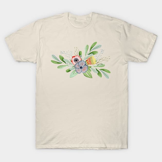 Bohemian Floral Art T-Shirt by LaarniGallery